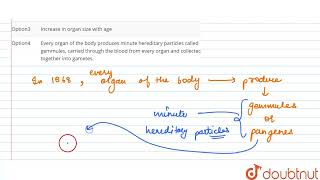 Darwin\&#39;s theory of pangenesis proposes  | CLASS 12 | EVOLUTION | BIOLOGY | Doubtnut