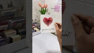 Heart thread card idea 2/10 ❤️#trending #threadart #threadcard #threading #diy #shorts#giftideas