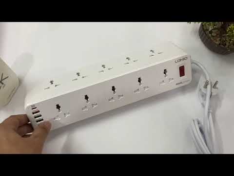 Ổ Cắm Điện Đa Năng LDNIO SC4408 – 4 Ổ Cắm Chấu EU + 4 USB-A (17W/3.4A) | Công Suất 2500W | Công Tắc Độc Lập | Dây 2M | Chống Cháy, An Toàn Cao