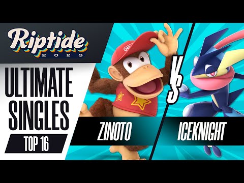 Zinoto (Diddy Kong) vs IceKnight (Greninja) - Ultimate Singles Top 16 - Riptide 2023