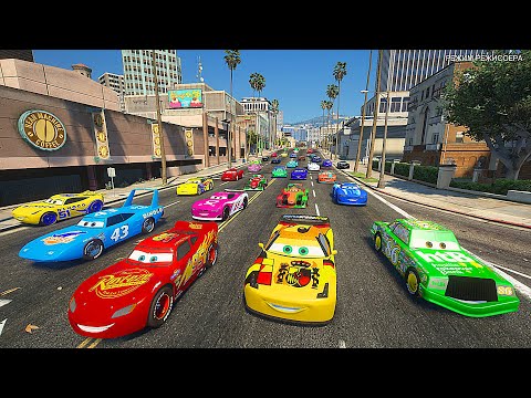 Street Race Crazy Cars - McQueen and Friends The King Miguel Camino Cruz Ramirez Chick Hicks