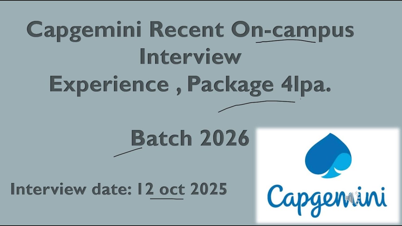 Capgemini interview experience oncampus #2026batch | Interview questions