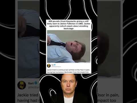 600 pounds Giant Haystacks giving a stiff body slam to Jackie Fullerton in 1980. Jackie apparently