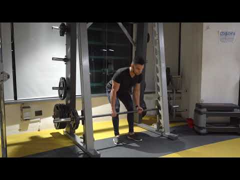 Smith machine stiff leg deadlifts