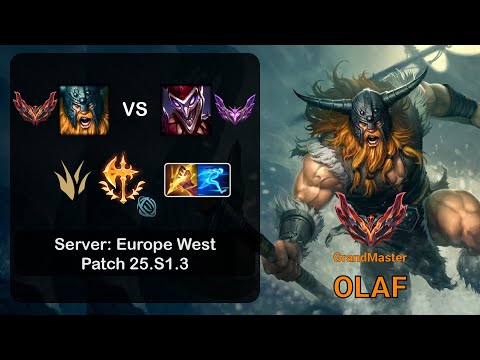 Olaf Jungle vs Shaco - EUW GrandMaster - Patch 25.S1.3