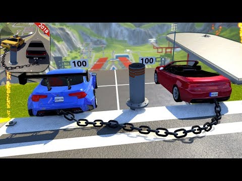 Chained Cars Vs. Bollard / Android Gameplay HD (by Vallcosoft Games)