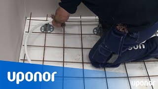Installation av Uponor golvvärme najad mot armering