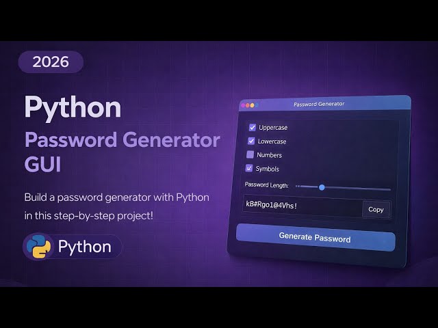 Build a Password Generator in Python | GUI Project Using Tkinter | Fast Code
