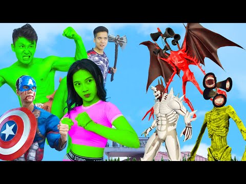 Hulk, She-Hulk, SuperHeros Vs Siren Head Fly, SCP-096 Update - BigGreenTV