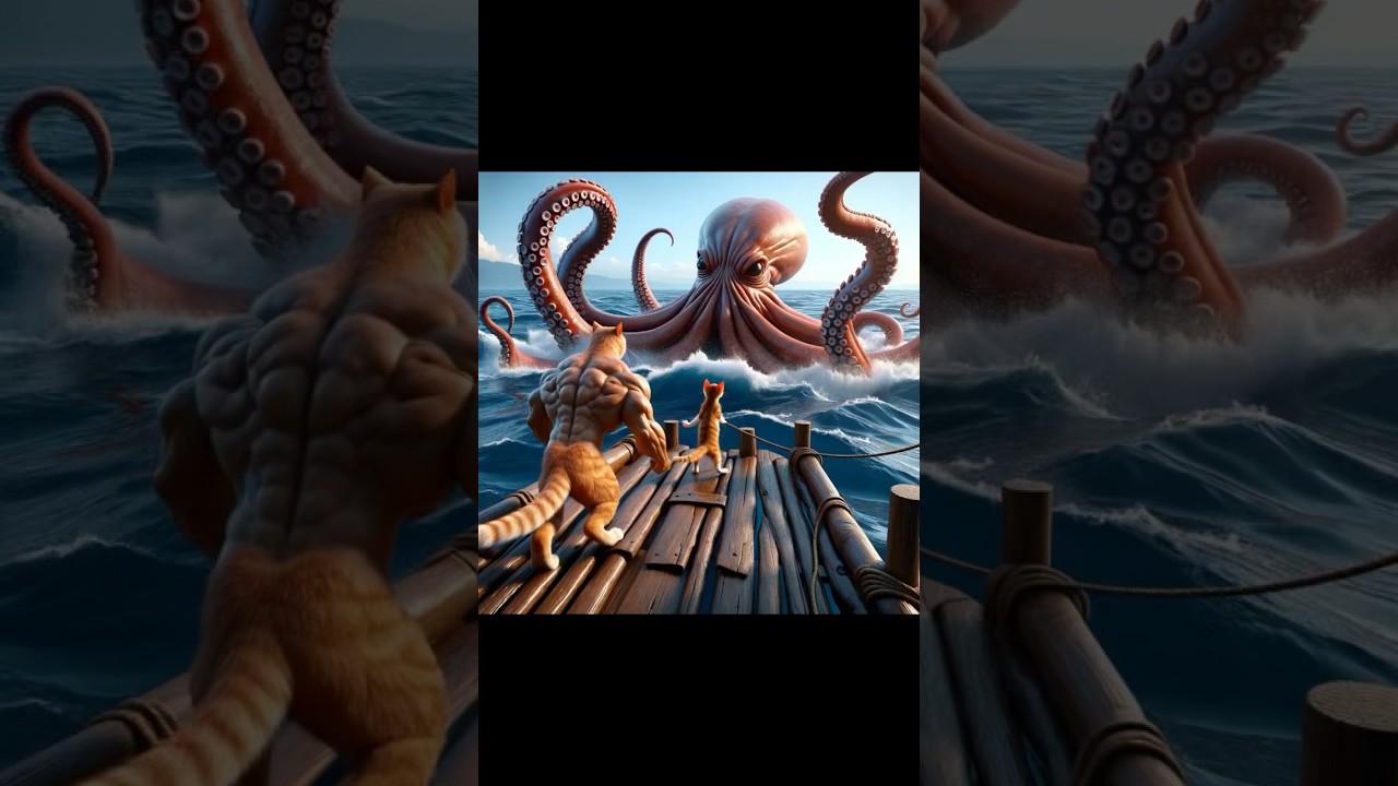 Escape from the Island, #cat #cute #aiimages #shorts #survival