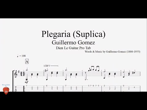 Guillermo Gomez - Plegaria (Suplica) - Guitar Tabs