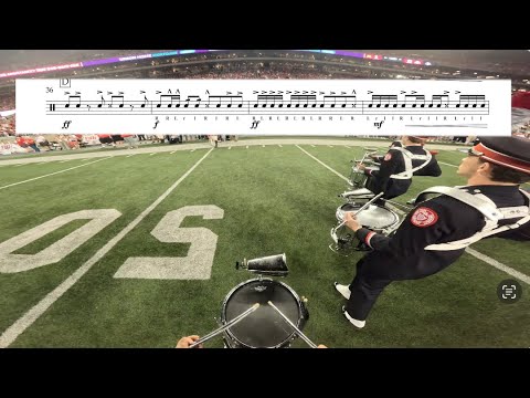 The Ohio State University Marching Band Drum Break with Music | A Minecraft Halftime Show