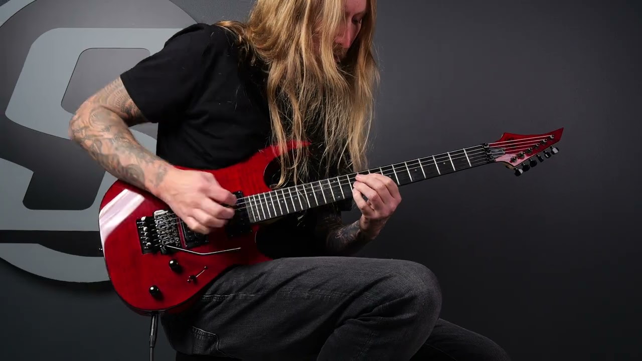 S by Solar SB4.6FRFBR Electric Guitar w/Floyd Rose - Flame Red