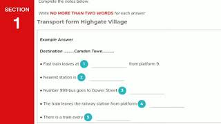 Transport Form Highgate Village Listening Test
