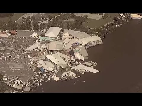 Aerials of Hurricane Ian damage on Fort Myers Beach