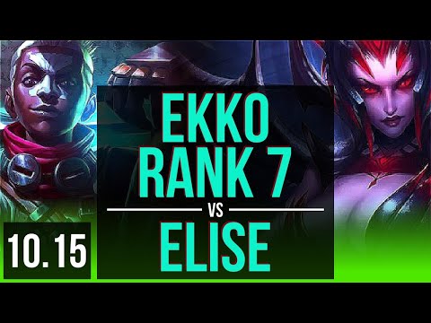 EKKO vs ELISE (JUNGLE) | Rank 7, Rank 3 Ekko, KDA 14/2/14, 71% winrate | KR Challenger | v10.15