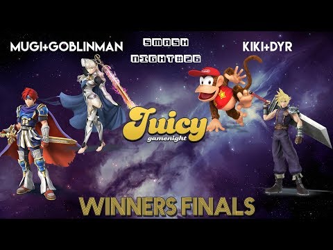 JuicySmashNight #26 - Winners Finals - Mugi+Goblinman v. Kiki+Dyr