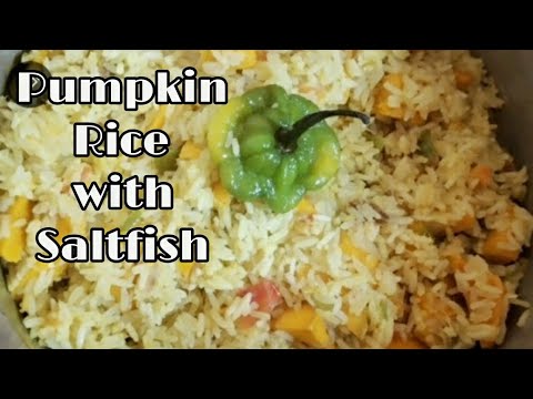 Jamaican Style Pumpkin Seasoned Rice with Saltfish