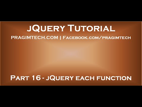 jQuery each function