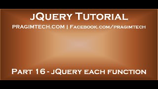 jQuery each function