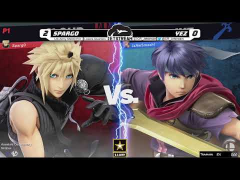 US Army $5000 Pot Losers Quarters - Sparg0 (Cloud) Vs. Yez (Ike) Smash Ultimate - SSBU