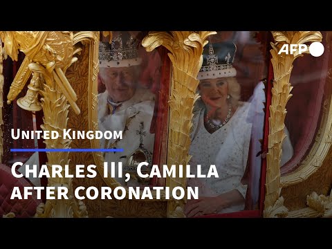 King Charles III, Queen Camilla leave Westminster Abbey after coronation | AFP