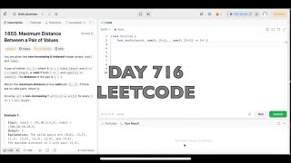 YouTube video 'Day 716: LeetCode Problem 1855. Maximum Distance Between a Pair of Values - Swift'