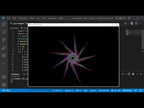 Python Turtle Graphics 29 Cool Shape Drawing Python Turtle Coding Video Learnonpy
