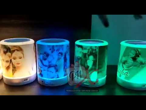 Pnx white personalized bluetooth speaker with led light