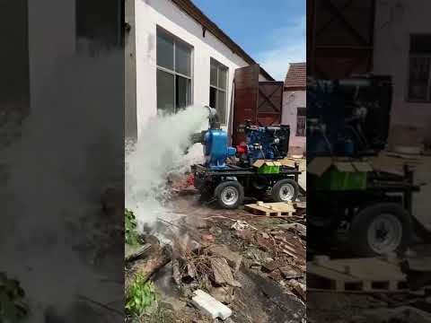 The self-priming mobile pump truck 50 cubic meters  per hour flow and 20 meters head
