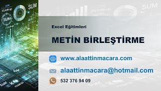 Miniaturka - Excel Metin Birleştirme İşlemleri