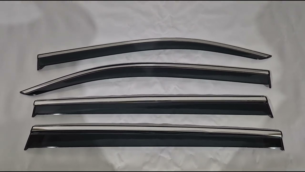 Ветровики с хромированным молдингом (2 шт, Niken) Video 1