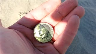 Pismo Beach I lost my $150 Pinpointer then found a half dollar