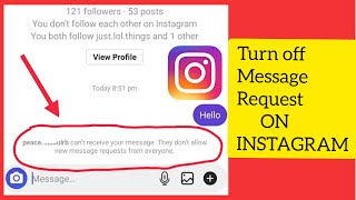 How to Turn off Message request on Instagram | 100%