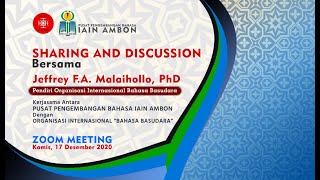 “Sharing and Discussion bersama Jeffrey F.A. Malaihollo,Ph.D” – Pusat Pengembangan Bahasa IAIN Ambon