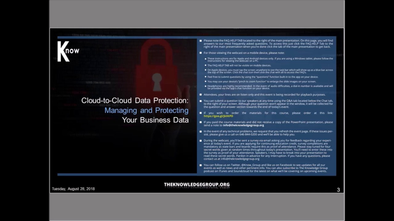 Cloud-to-Cloud Data Protection: Managing and Protecting your business data video