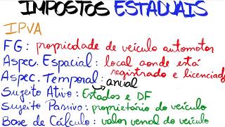 Direito Tributário #06 - Impostos Estaduais - IPVA, ICMS e ITCMD.