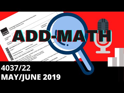 O-Level Add Math May June 2019 Paper 22 4037/22