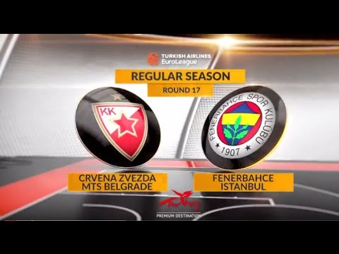 EuroLeague Highlights RS Round 17: Crvena Zvezda mts Belgrade 75-73 Fenerbahce Istanbul