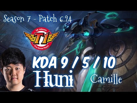 SKT T1 Huni CAMILLE vs MAOKAI Top - Patch 6.24 KR Ranked