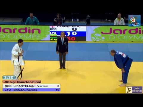 Judo 2014 European Championships Montpellier: Liparteliani (GEO) - Bauza (LTU) [-90kg] QF