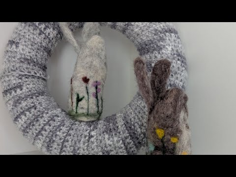 Making a needle felt moon hare