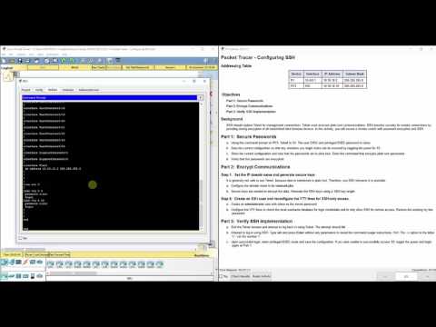 PKT 2.2.1.4  - Configuring SSH (NET 126 - Cisco Routing & Switching Essentials)