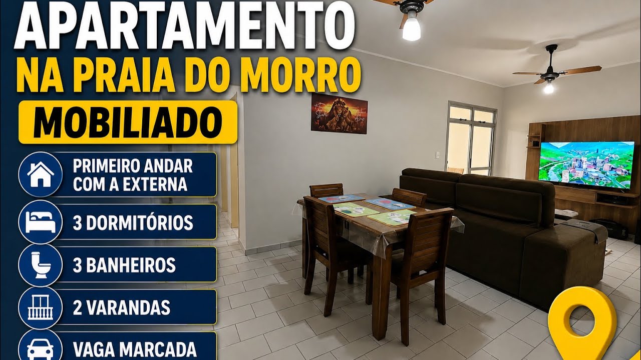 3 quartos Praia do Morro de 1º andar com área externa