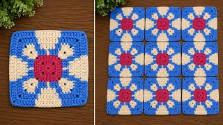 How to Crochet This Beautiful Granny Square,Easy Step-by-Step Tutorial ✨