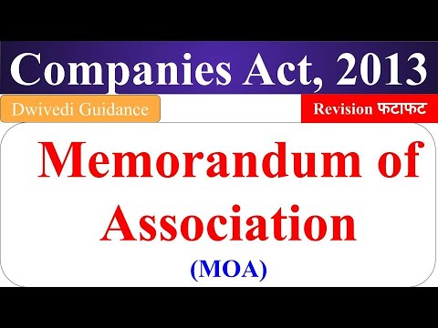 MOA, Memorandum of Association, memorandum of association in companies act, company law bcom, mba
