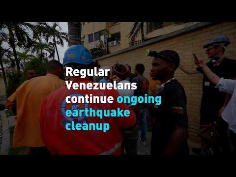 Regular Venezuelans continue ongoing earthquake cleanup
