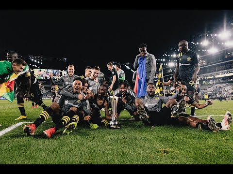 ON THE PITCH | Crew players celebrate after the final whistle in Campeones Cup victory