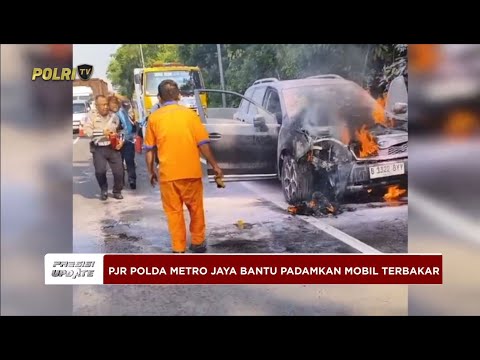 PRESISI UPDATE: PJR POLDA METROBANTU PADAMKAN MINIBUS TERBAKAR 10/05/2025 13.00