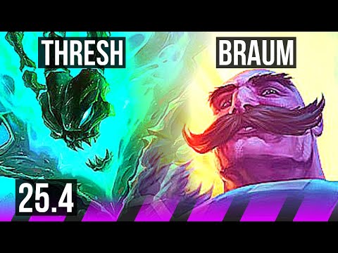 THRESH & Miss Fortune vs BRAUM & Ezreal (SUP) | 1/2/18 | KR Master | 25.4